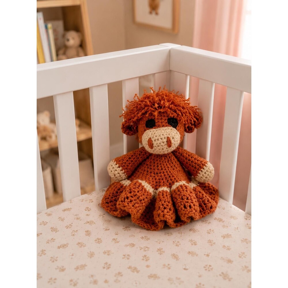 Handmade Highland Cow Lovey Security Blanket